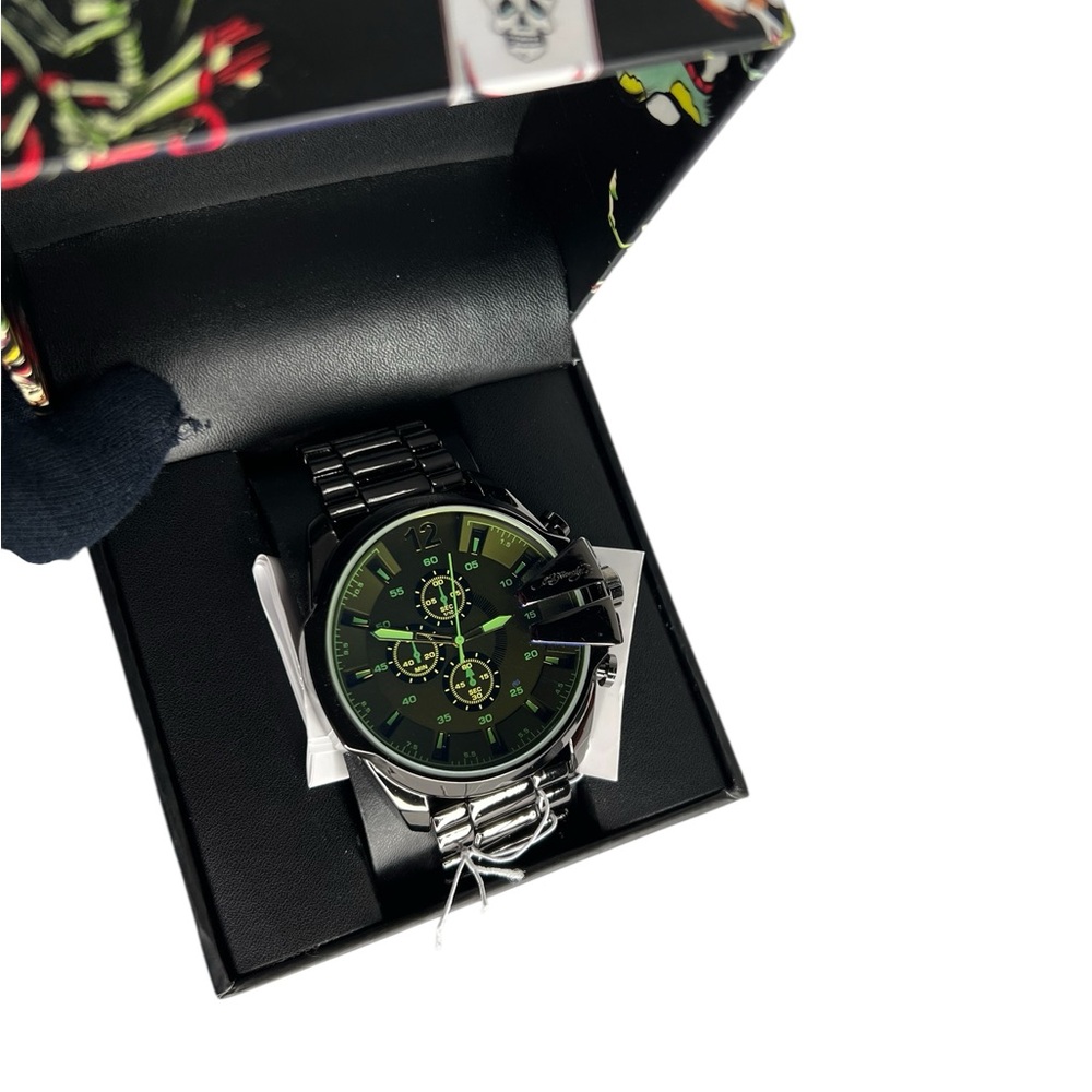 Ed Hardy Men’s Watch Chronograph Stainless Steel - Picture 4 of 7